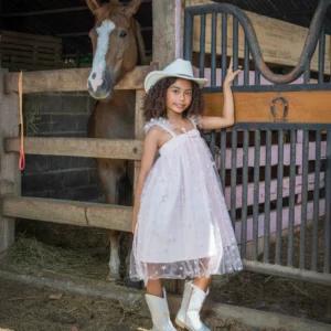 Vestido Tull Rosa Pastel